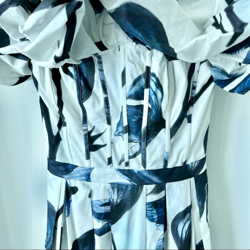Alexander McQueen Ruffled Floral-Print Cotton Poplin Corset Maxi Dress - Picture 6 of 12